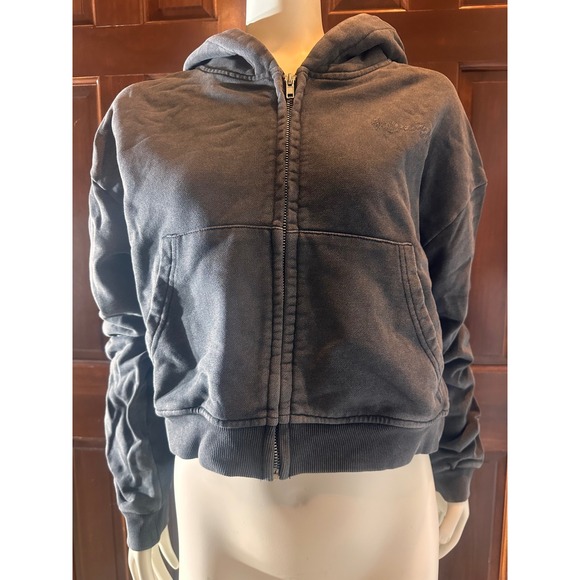 Aelfric Eden Cropped Zip Up Hooded Sweatshirt Size Medium - Picture 1 of 2